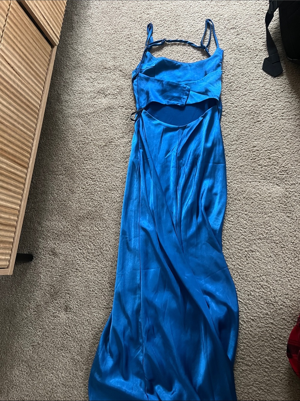 Hello Molly Electric Blue Satin Maxi Slip Dress - Picture 3 of 3